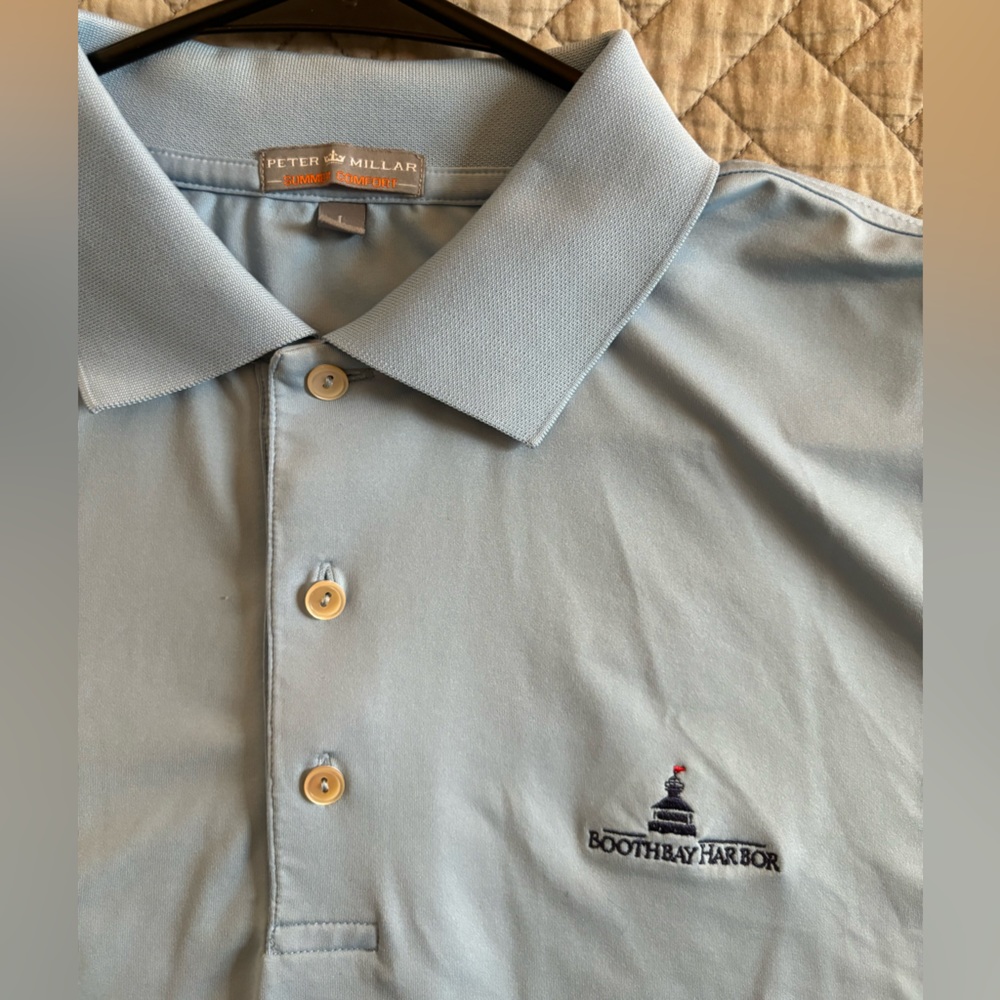 Peter Millar Light Blue Golf Polo